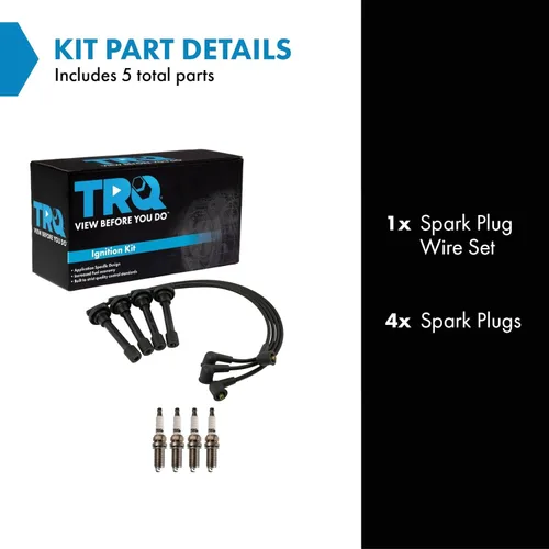 Miniatura 2 de Kit de bujías de chispa TRQ 5 piezas de bujías de iridio Compatible con Acura Integra 1992-2001 1999-2000 Honda Civic 1994-1995 Civic del Sol