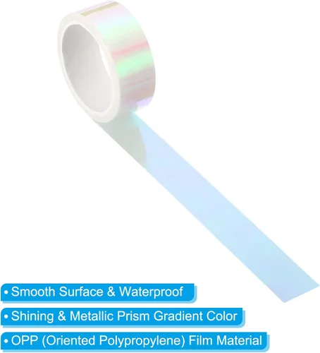 Miniatura 3 de PATIKIL Cinta metalizada de 0.59 pulgadas x 5.5 yardas, 6 rollos de papel de aluminio holográfico autoadhesivo para espejo, adhesivo metálico
