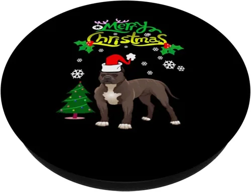 Miniatura 2 de Santa Pit Bull Dog Ugly Merry Christmas Funny Holiday Xmas PopSockets Swappable PopGrip