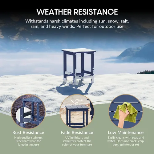 Miniatura 5 de WestinTrends Malibu - Juego de 3 sillas mecedoras Adirondack de polietileno para exteriores y patio con mesa auxiliar (2 plazas), color azul marino