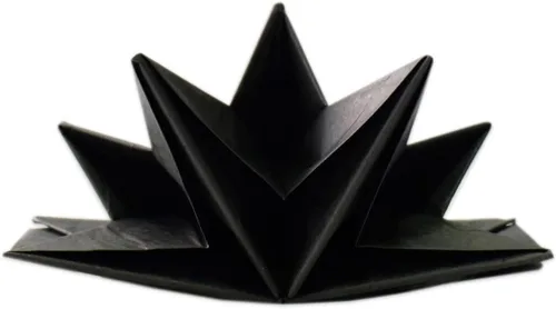 Servilletas de cena de origami en forma de estrella en color negro (desechables), paquete de 12, 23 x 15 pulgadas, papel de 3 capas, nombre del