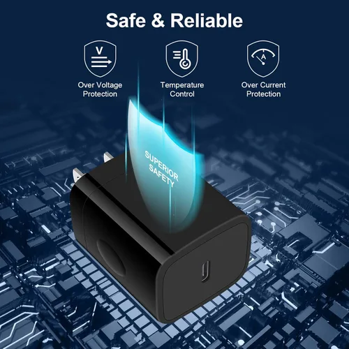 Miniatura 7 de Cargador súper rápido tipo C bloque de carga compatible con Samsung Galaxy Z Fold 7, Z Flip 7, A17, S25 Edge, S25 Ultra, S25, S25+, S24 Fe, S24 Negro