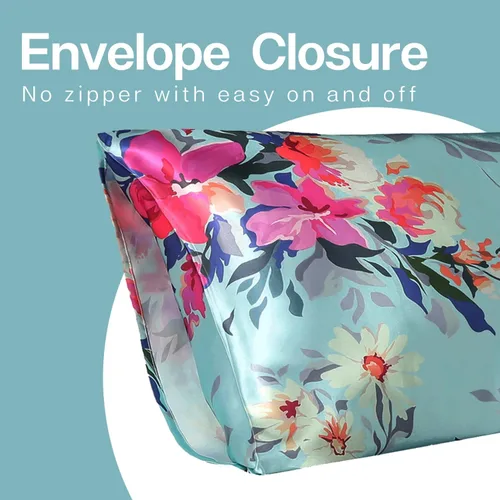 Miniatura 3 de MR&HM - Funda de almohada de satén 16- verde floral