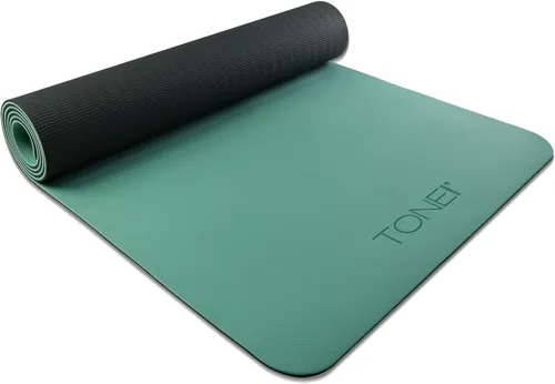 Miniatura 25 de TONE Fitness Esterilla de yoga antideslizante de 1/4 pulgadas de grosor para ejercicios y pilates para entrenamientos en casa con correa