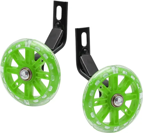 Miniatura 14 de Par de ruedas auxiliares de bicicleta para niños, accesorios para bicicletas de 12 "14" 16", ruedas de entrenamiento flash Negro