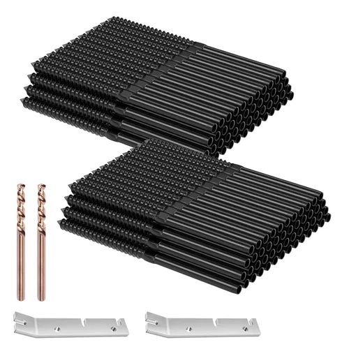 BLIKA 100 Pack 1/8" Black Cable Railing Kit Left &Right Swage Lag Screws for Wood Posts, T316 Stainless Steel, Wire Railing Kit for Decks with