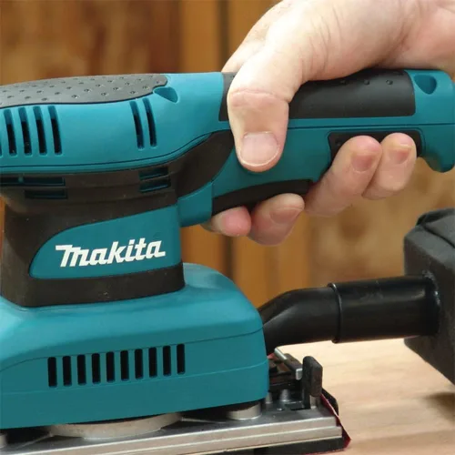 Miniatura 4 de Makita Lijadora de acabado de hojas, 1/3 pulgadas, 1.7 A, verde azulado (BO3710)