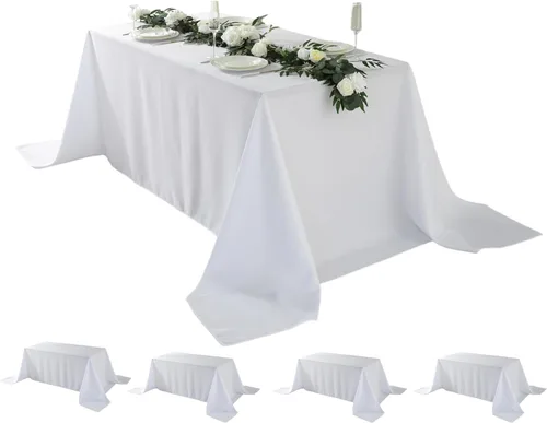 Miniatura 60 de Paquete de 5 Manteles Cuadrados 60 x 60 Pulgadas de Carbón, Mantel de Poliéster Lavable para Uso en Hogar, Fiesta, Boda o Restaurante.