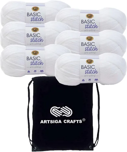 Miniatura 16 de Lion Brand Basic Stitch Hilo Acrílico Anti-Bolitas Ecru 202-098 (3 Madejas - Mismo Lote de Tinte) Worsted Mediano #4 Hilo Acrílico para Crochet
