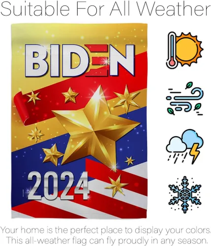 Miniatura 6 de Biden Harris Flag 2020 House Pack Patriotic Vote President Democrat Republican Tea Party United State American Election Banner Small Garden Yard