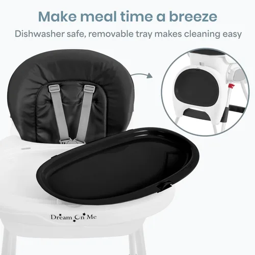 Miniatura 5 de Dream On Me TableTalk - Silla alta 2 en 1 para bebé y niño pequeño, silla alta convertible para silla junior, asiento acolchado extraíble, bandejas