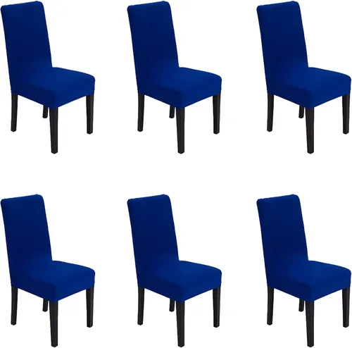 Miniatura 12 de Funda protectora de tela de elastano elástica extraíble y lavable para silla de comedor (color aguamarina, 6)