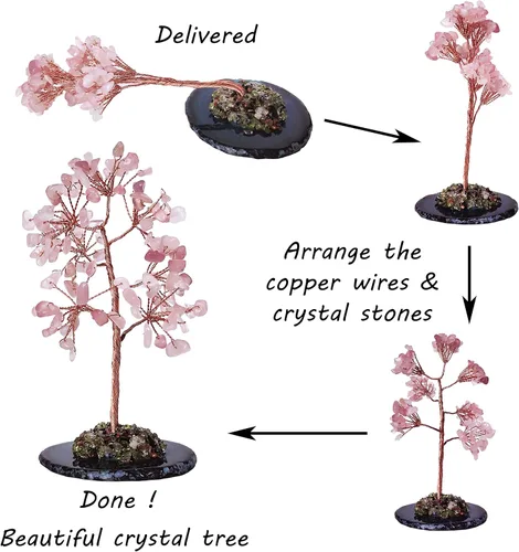 Miniatura 6 de Mina Heal Árbol bonsái de cristales curativos para decoración del hogar, decoración de habitación y escritorio de oficina, regalos espirituales