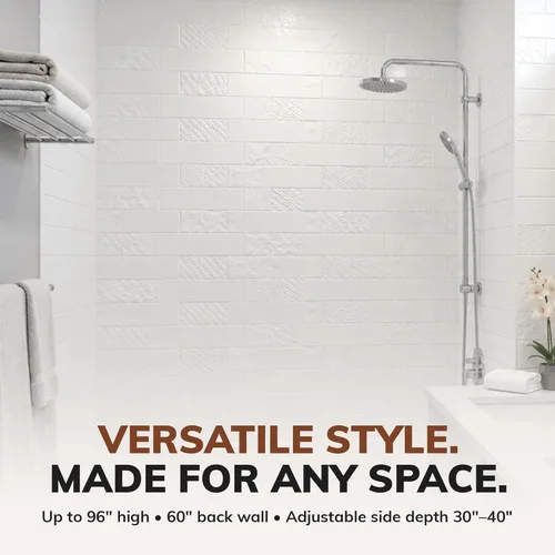 Miniatura 5 de From Plain To Beautiful In Hours Versa Tile - Paneles de pared para bañera y ducha Surround - Blanco brillante Blanco satinado