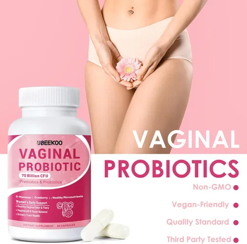 Miniatura 7 de Probióticos vaginales para mujeres, 70 mil millones de UFC para la salud vaginal, equilibrio de pH, tracto urinario, digestivo con prebióticos