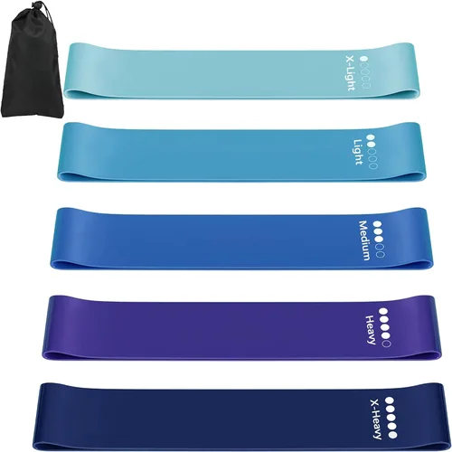 Miniatura 12 de Bandas de resistencia para entrenamiento, bandas de ejercicio de látex, bandas elásticas para ejercicio con guía de entrenamiento y bolsa