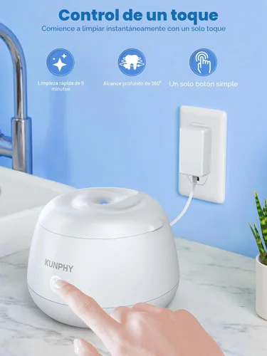 Miniatura 7 de KUNPHY Máquina Limpiadora Ultrasónica de Retenedores 2026, Cápsula de Limpieza Dental de 48 kHz para Brackets, Protector Nocturno, Protector Bucal