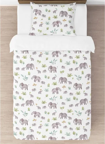 Miniatura 3 de Sweet Jojo Designs Juego de edredón individual de 2 piezas (elefantes grises) para niños/niñas, niños, ropa de cama para niños, cama en una bolsa