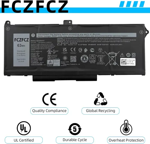 Miniatura 5 de Batería RJ40G 63Wh de repuesto para Dell Latitude 14 5420 Latitude 15 5520 Precision 15 3560 3H45Y Series Laptop 01K2CF 075X16 WY9DX P137G P137G001