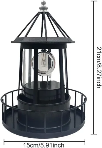 Miniatura 2 de CALIDAKA Faro LED con energía solar de 360 grados giratorio paisaje IP65 impermeable duradero giratorio al aire libre lámpara de luz solar colgante