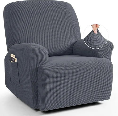 Miniatura 43 de TAOCOCO Funda reclinable de 4 piezas, funda elástica para sofá reclinable de 4 piezas, funda reclinable con 1 asiento, protector suave, fundas