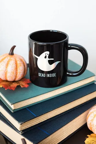 Miniatura 2 de Pearhead - Dead Inside Ghost, Taza de café de regalo incandescente de Halloween, accesorios de otoño para el hogar Dećor, 13 onzas
