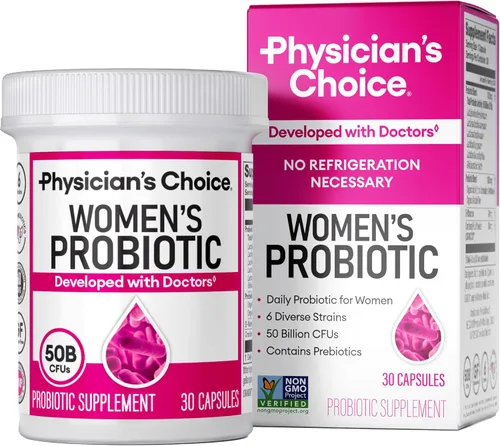 Physician's CHOICE Probióticos para mujeres - Equilibrio PH, digestivo, UT y salud femenina - 50 mil millones de CFU - 6 cepas únicas para ella -