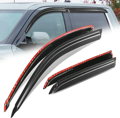 Miniatura 40 de Auto Dynasty 4 piezas viseras de ventana con patrón de fibra de carbono compatibles con Chrysler PT Cruiser 2001-2010, deflectores de ventana