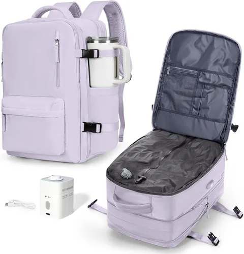 Miniatura 64 de VGCUB Mochila grande de viaje para trabajo, negocios, mochila para computadora portátil aprobada para vuelo, para mujeres y hombres, mochila