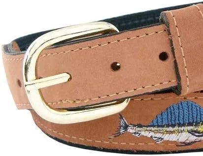 Miniatura 2 de ZEP-PRO - Cinturón bordado de cuero marrón para hombre
