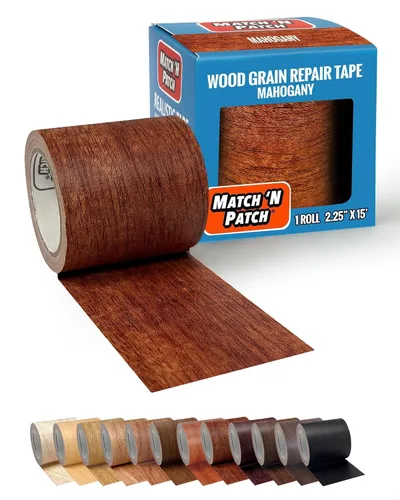 Miniatura 17 de MATCH 'N PATCH Cinta de Reparación de Veta de Madera Realista - Cinta Adhesiva Duradera Multiusos para Muebles, Pisos, Gabinetes, Ventanas, Puertas