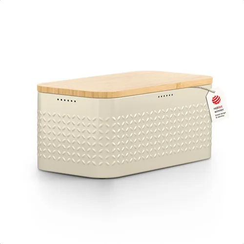 LARS NYSØM Panera I Caja de pan de metal para una frescura duradera con almohadillas antideslizantes I Papelera para productos horneados con tapa de