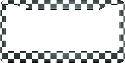 HOSNYE - Marco de placa para automóvil con bandera de carrera, tablero ajedrezado vintage, cubierta de metal para placas frontales, marco de placa