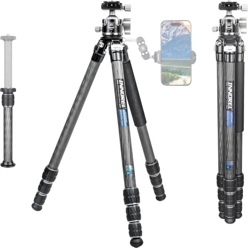 Trípode de fibra de carbono Monopod INNOREL KT254C Trípode de viaje compacto portátil profesional para cámara DSLR, soporte de soporte de tubo de