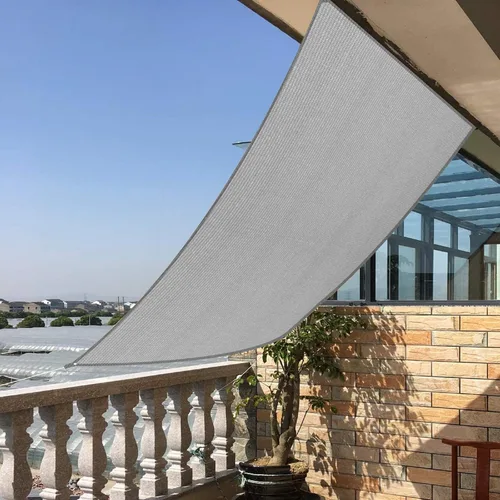 Miniatura 5 de Toldo Vela Rectangular Gris de 6' x 8', Toldo con 95% de Bloqueo UV, Tela de Refugio Awning para Patio Exterior Jardín - Grado Comercial Resistente