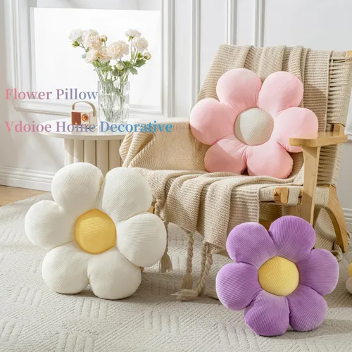Miniatura 3 de Almohada de Flores, Linda Almohada Decorativa Cojín de Margaritas 15.75" Blanco Almohadas Decorativas para el Hogar para Cama, Sofá, Sillón