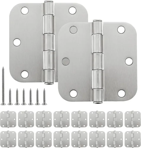 Miniatura 17 de HOME MASTER HARDWARE Paquete de 3 bisagras redondeadas de color negro mate, bisagras de puerta interior de 3.5 pulgadas, esquinas de radio de 1/4