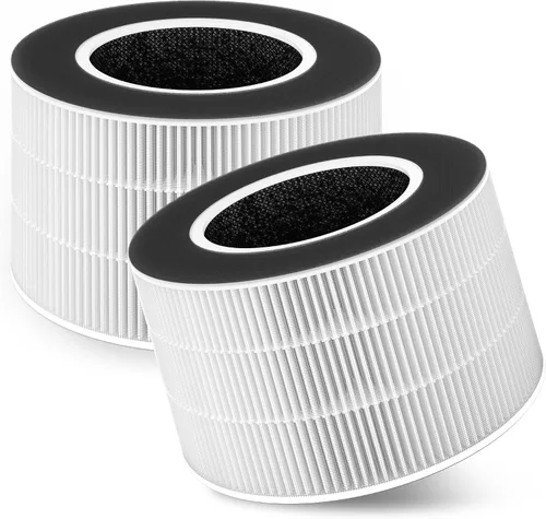 Paquete de 2 filtros de repuesto TD-1500 compatibles con purificador de aire Tredy TD-1500 TD-1500BM, filtración de 4 etapas de filtro premium y
