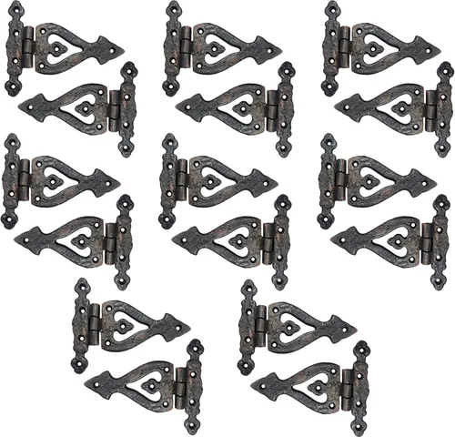 Miniatura 32 de Adonai Hardware Alleluia - Bisagras delanteras de hierro fundido antiguo (3.2 pulgadas x 10 unidades, negro mate) para puertas de granero, puertas