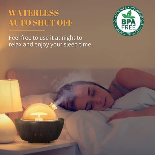 Miniatura 6 de Difusores de Aceite Esencial de Vidrio, Difusor de Aromaterapia de 280 ml para Aceites Esenciales de Habitación Grande, Humidificador de Niebla Fría