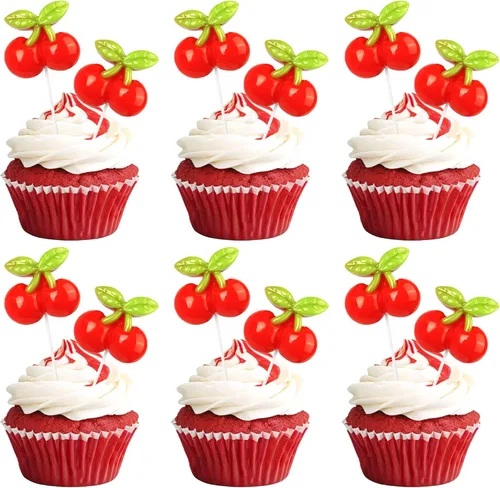 Miniatura 11 de Paquete de 24 adornos para cupcakes Sweet One con purpurina para primer cumpleaños, fresa, cupcakes, para frutas, baby shower, primer cumpleaños