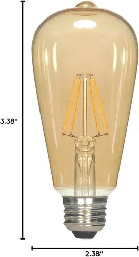 Miniatura 3 de Satco S9560 A15 LED foco de base mediana transparente, 4,5W