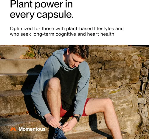 Miniatura 4 de Momentous Omega-3 vegano - Suplemento EPA y DHA a base de plantas para hombres y mujeres - Procedente de aceite de algas - Apoya la salud