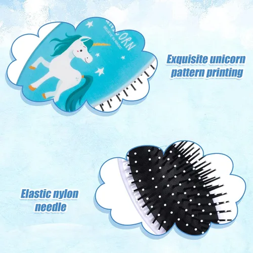 Miniatura 3 de Paquete de 4 cepillos desenredantes para el cabello, peine de masaje antiestático, cepillo de pelo para mujeres y niñas, rizado, lacio, largo o corto