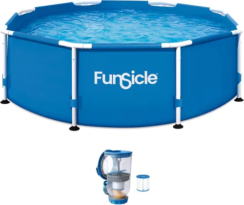 Funsicle Actividad 8' x 30" Piscina redonda sobre el suelo, incluye bomba de filtro FiltraBoost 400 GPH con AutoSkimmer, cartucho de filtro tipo I y
