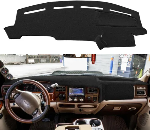 Miniatura 6 de Yiz Cubierta de Tablero Cubierta de Tablero Alfombrilla Almohadilla Alfombra Ajuste Personalizado para Ford F250 F350 F450 Super Duty 1999 2000 2001