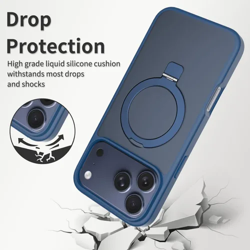 Miniatura 4 de Funda con soporte ultra magnético para iPhone 17 Pro Max [protección militar contra caídas] [compatible con MagSafe] a prueba de golpes, translúcida