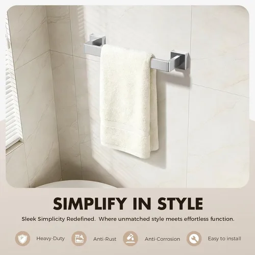 Miniatura 2 de Juego de accesorios de baño de níquel cepillado de 5 piezas, toallero de baño de acero inoxidable SUS304, juego de barras para toallas de baño