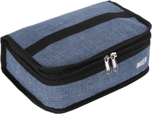 Miniatura 16 de MIER Lonchera pequeña para niños y adultos, compacta con aislamiento, mini hielera térmica portátil para viajes de trabajo, escuela, color azul Azul
