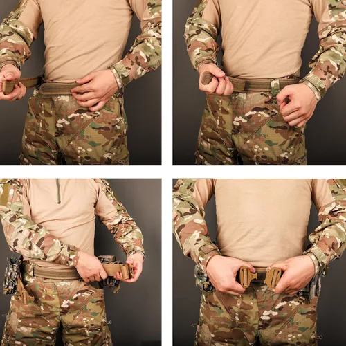 Miniatura 5 de YAKEDA Molle - Cinturón de batalla con accesorios – Cinturón táctico de combate Airsoft resistente (8 piezas)